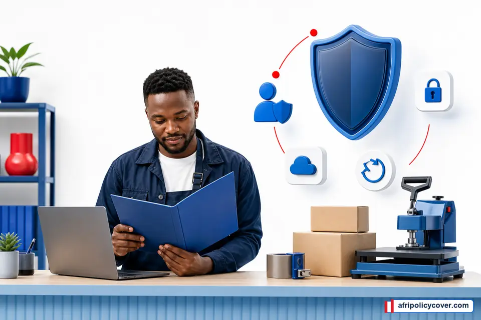 Public Liability Insurance Guide illustrated through a South African business owner mapping operational risk